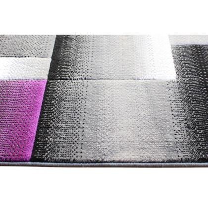 BLNK Elio Collection Olefin Color Blocked Area Rug with Jute Backing - Purple, 5'W x 7'L