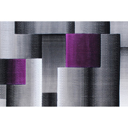BLNK Elio Collection Olefin Color Blocked Area Rug with Jute Backing - Purple, 5'W x 7'L