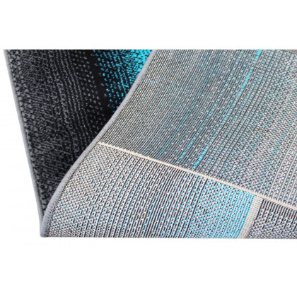BLNK Elio Collection Olefin Color Blocked Area Rug with Jute Backing - Turquoise, 5'W x 7'L