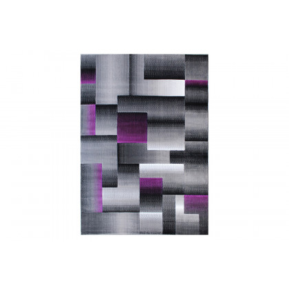 BLNK Elio Collection Olefin Color Blocked Area Rug with Jute Backing - Purple, 6'W x 9'L