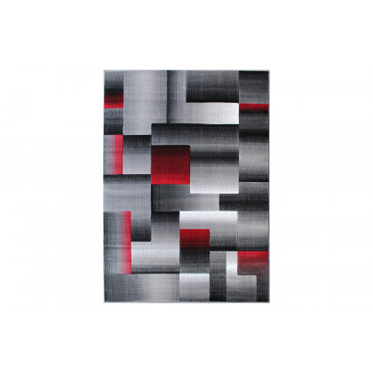 BLNK Elio Collection Olefin Color Blocked Area Rug with Jute Backing - Red, 6'W x 9'L