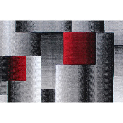 BLNK Elio Collection Olefin Color Blocked Area Rug with Jute Backing - Red, 6'W x 9'L
