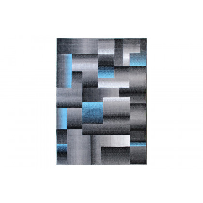BLNK Elio Collection Olefin Color Blocked Area Rug with Jute Backing - Blue, 8'W x 10'L