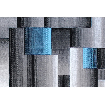 BLNK Elio Collection Olefin Color Blocked Area Rug with Jute Backing - Blue, 8'W x 10'L