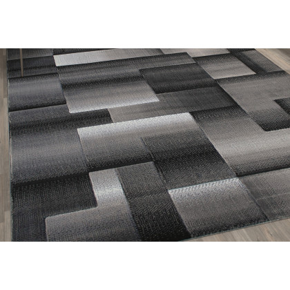 BLNK Elio Collection Olefin Color Blocked Area Rug with Jute Backing - Gray, 8'W x 10'L
