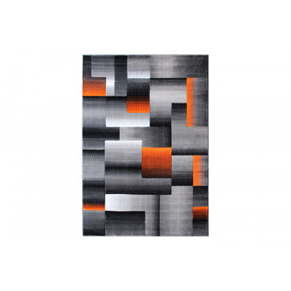 BLNK Elio Collection Olefin Color Blocked Area Rug with Jute Backing - Orange, 8'W x 10'L