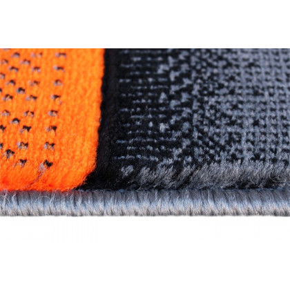 BLNK Elio Collection Olefin Color Blocked Area Rug with Jute Backing - Orange, 8'W x 10'L