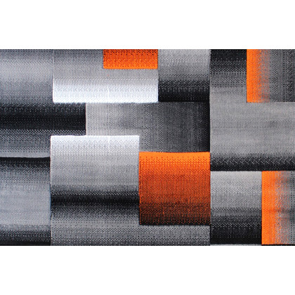 BLNK Elio Collection Olefin Color Blocked Area Rug with Jute Backing - Orange, 8'W x 10'L