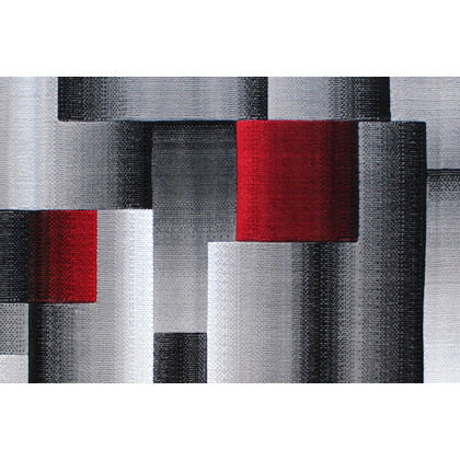 BLNK Elio Collection Olefin Color Blocked Area Rug with Jute Backing - Red, 8'W x 10'L