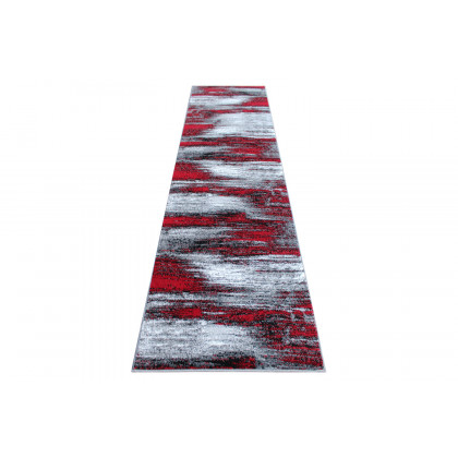BLNK Rylan Collection Abstract Olefin Area Rug with Jute Backing - Red, 2'W x 10'L