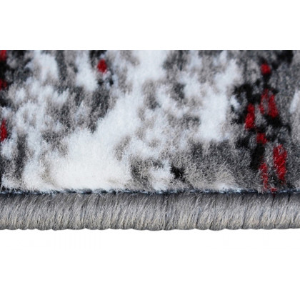 BLNK Rylan Collection Abstract Olefin Area Rug with Jute Backing - Red, 2'W x 10'L