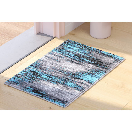 BLNK - Rylan Collection Abstract Olefin Scraped Area Rug with Jute Backing