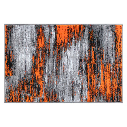 BLNK Rylan Collection Abstract Olefin Scraped Area Rug with Jute Backing - Orange, 2'W x 3'L