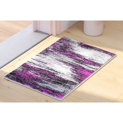 BLNK Rylan Collection Abstract Olefin Scraped Area Rug with Jute Backing - Purple, 2'W x 3'L