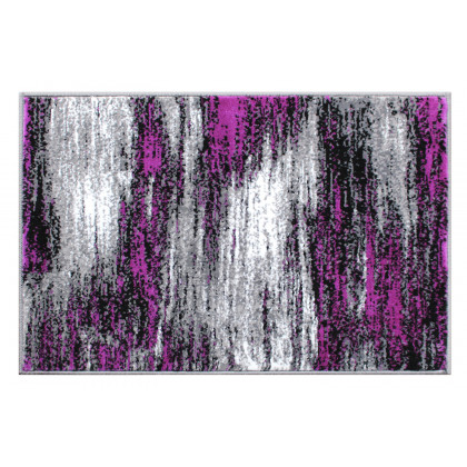 BLNK Rylan Collection Abstract Olefin Scraped Area Rug with Jute Backing - Purple, 2'W x 3'L