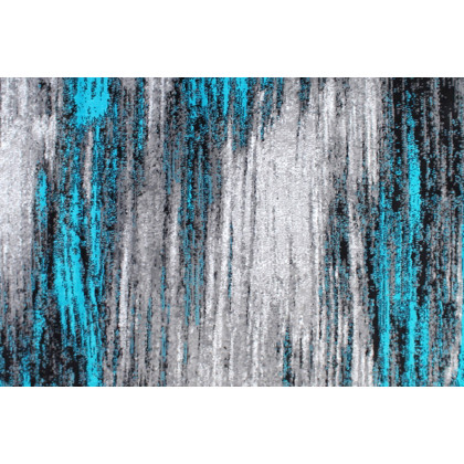 BLNK Rylan Collection Abstract Olefin Area Rug with Jute Backing - Turquoise, 2'W x 7'L
