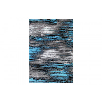 BLNK Rylan Collection Olefin Scraped Design Area Rug with Jute Backing - Blue, 5'W x 7'L