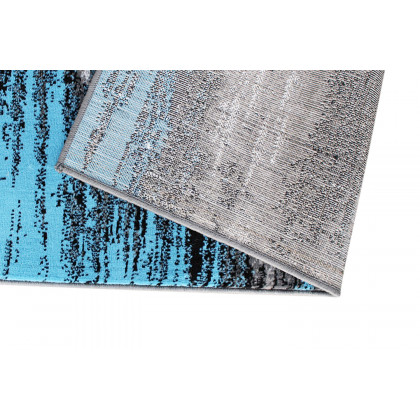 BLNK Rylan Collection Olefin Scraped Design Area Rug with Jute Backing - Blue, 5'W x 7'L