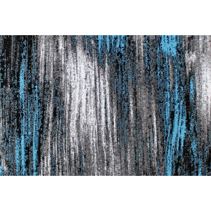 BLNK Rylan Collection Olefin Scraped Design Area Rug with Jute Backing - Blue, 5'W x 7'L