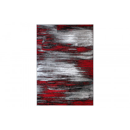 BLNK Rylan Collection Olefin Scraped Design Area Rug with Jute Backing - Red, 6'W x 9'L