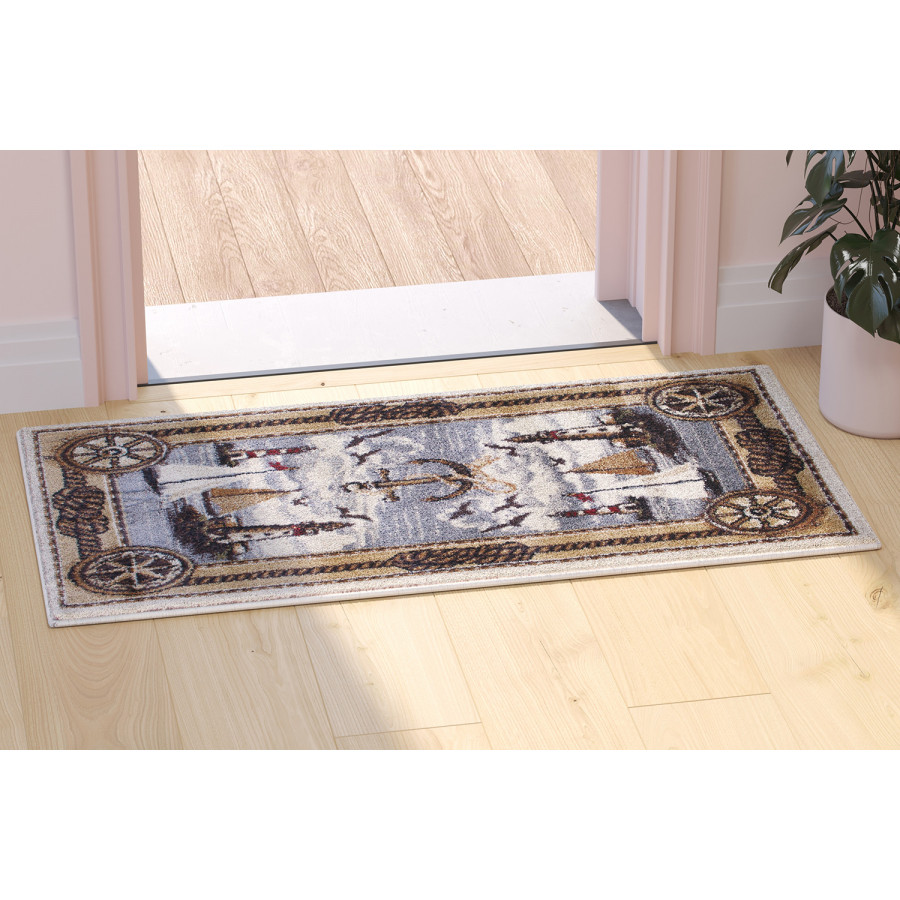 BLNK - Edmund Collection Nautical Themed Area Rug with Jute Backing