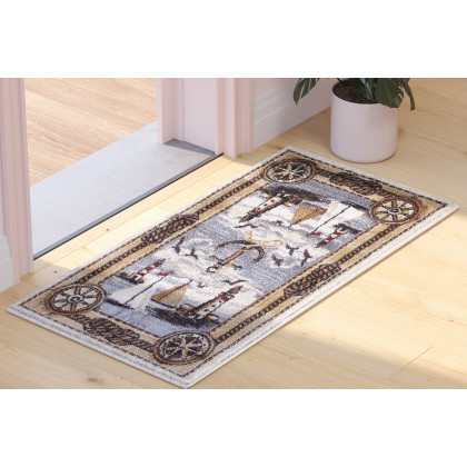 BLNK - Edmund Collection Nautical Themed Area Rug with Jute Backing