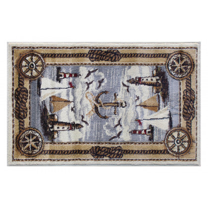 BLNK - Edmund Collection Nautical Themed Area Rug with Jute Backing