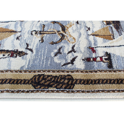 BLNK - Edmund Collection Nautical Themed Area Rug with Jute Backing