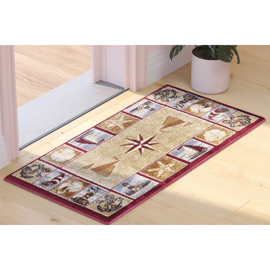 BLNK - Inis Collection Nautical Area Rug with Jute Backing