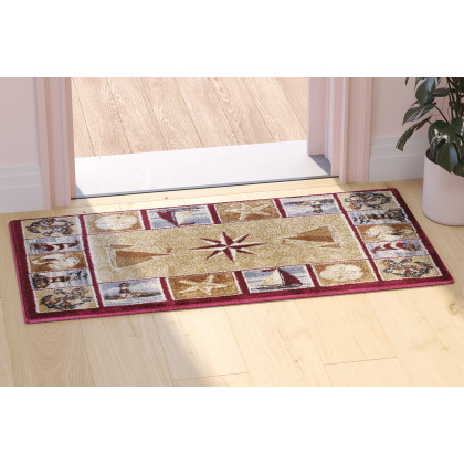 BLNK - Inis Collection Nautical Area Rug with Jute Backing