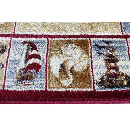 BLNK Inis Collection Nautical Area Rug with Jute Backing - Beige, 2'W x 3'L
