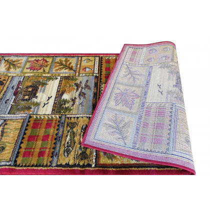 BLNK - Gaylord Collection Beige Cabin Area Rug with Jute Backing for Indoor Use