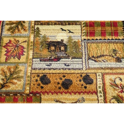 BLNK - Gaylord Collection Beige Cabin Area Rug with Jute Backing for Indoor Use