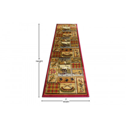BLNK - Gaylord Collection Beige Cabin Area Rug with Jute Backing for Indoor Use