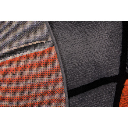 BLNK Jubilee Collection Style 2 Abstract Round Olefin Area Rug with Jute Backing - Orange, 7'W x 7'L