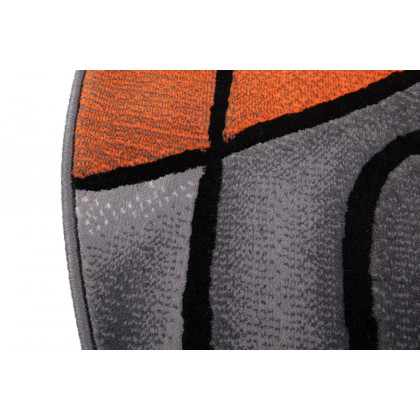 BLNK Jubilee Collection Style 2 Abstract Round Olefin Area Rug with Jute Backing - Orange, 7'W x 7'L