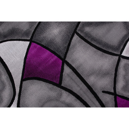 BLNK Jubilee Collection Style 2 Abstract Round Olefin Area Rug with Jute Backing - Purple, 7'W x 7'L