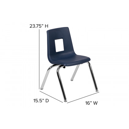 BLNK Mickey Advantage Student Stack School Chair - Navy, 14"H