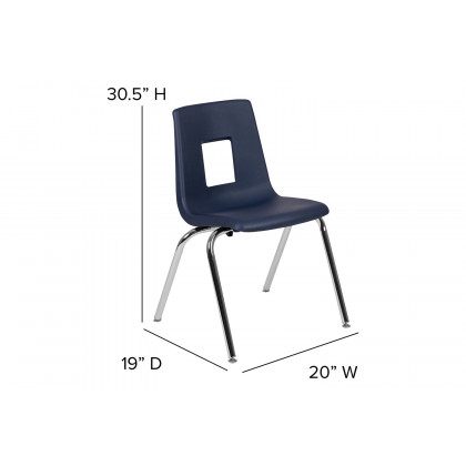 BLNK Mickey Advantage Student Stack School Chair - Navy, 18"H
