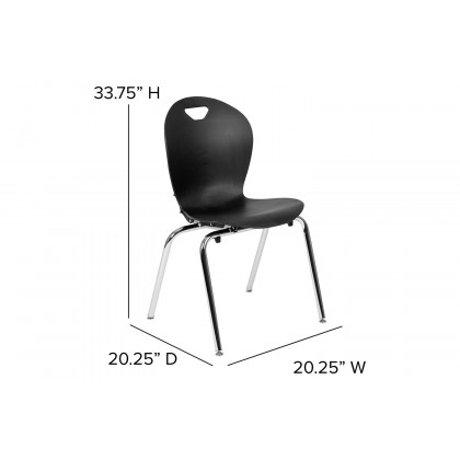 BLNK Mickey Advantage Student Stack School Chair - Titan Black, 18"H