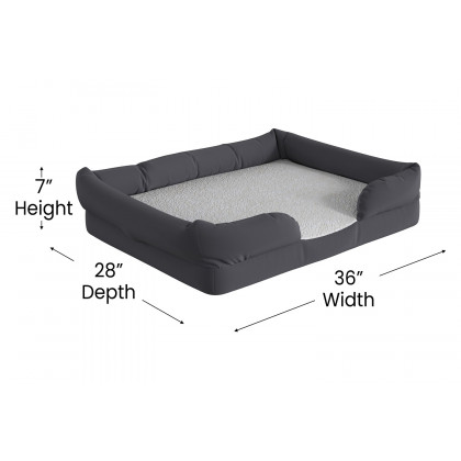 BLNK Cooper Cooper Orthopedic Comfy Memory Foam Joint Relief Bolster Dog Bed - 25 lb