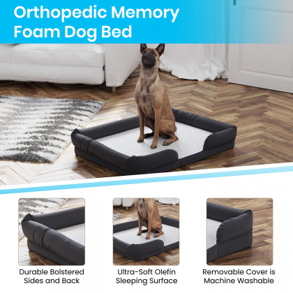 BLNK Cooper Cooper Orthopedic Comfy Memory Foam Joint Relief Bolster Dog Bed - 44 lb