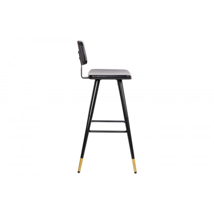 BLNK Kora Commercial LeatherSoft Low Back Bar Stools Set of 2 - Black