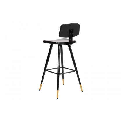 BLNK Kora Commercial LeatherSoft Low Back Bar Stools Set of 2 - Black