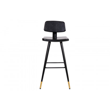 BLNK Kora Commercial LeatherSoft Low Back Bar Stools Set of 2 - Black