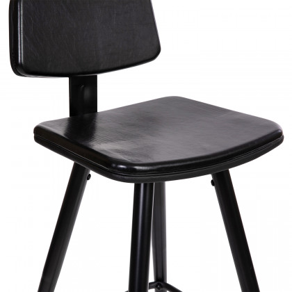 BLNK Kora Commercial LeatherSoft Low Back Bar Stools Set of 2 - Black