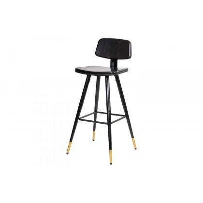 BLNK Kora Commercial LeatherSoft Low Back Bar Stools Set of 2 - Black