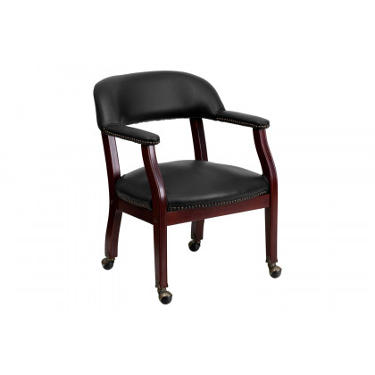 BLNK - Sarah Vinyl Luxurious Conference Chair with Accent Nail Trim and Casters
