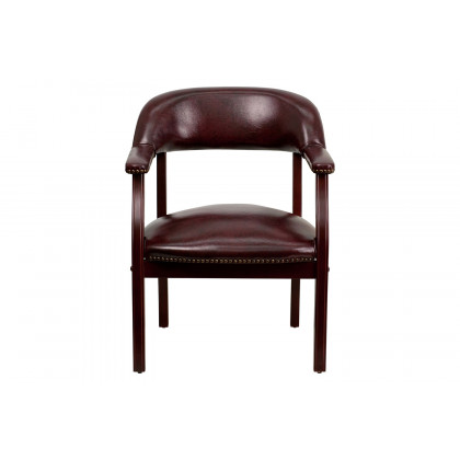 BLNK Diamond Vinyl Luxurious Conference Chair with Accent Nail Trim - Oxblood