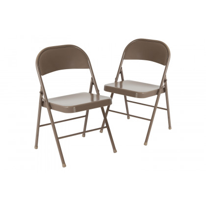 BLNK HERCULES Series Double Braced Metal Folding Chair - Beige